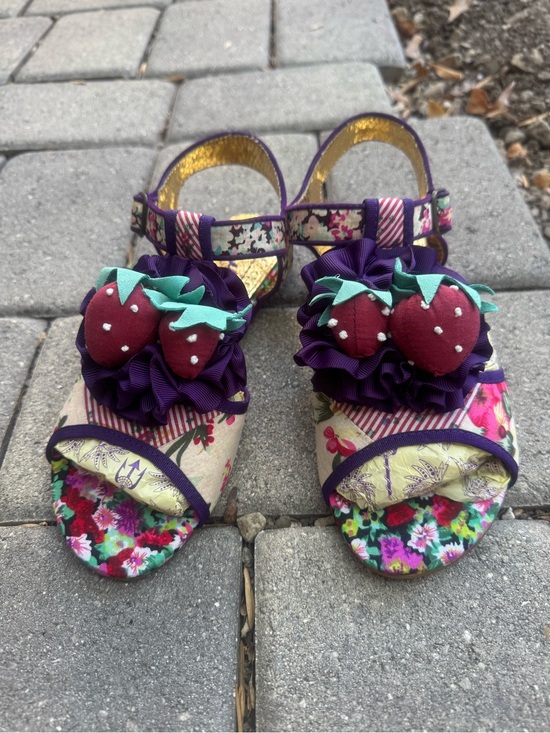 Irregular Choice Shoes - IRREGULAR CHOICE Purple Strawberry Pom Sandals Size 6.5